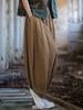 26 Outono Ramie Algodão Lavado com Areia Vintage Patchwork de 32 Peças Calças Abóbora Algodão Linho Feminino Novo Estilo Calças Lanterna Calças Longas