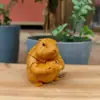 Talla en Madera de Ciprés Linda Marmota Pieza de Mango Madera Maciza Talla Artesanía Creativa Adornos de Escritorio Punto de Ratón Artesanías de Incienso Adornos