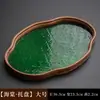 Sala de Chá Doméstica Bandeja de Lanches de Frutas Armazenamento Bandeja de Chá Estilo Japonês Bandeja de Chá de Vidro Flor Begônia Prato de Frutas Bandeja de Chá de Bambu
