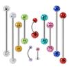 Bola de perforación de barro checo transfronterizo goteo de aceite recubierto bola de tornillo exterior labio clavo ceja clavo ombligo lengua clavo accesorios bola 14/16g