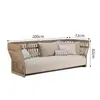 Sofá Externo Pátio Rattan Terraço Jardim Sala de Estar Impermeável Cadeira de Rattan de Lazer Combinação de Mesa de Centro Balcão Mobília de Vila