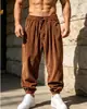 Pantalones jogger de pana para hombre europeos y americanos, pantalones tipo harén holgados con cordón para otoño e invierno, pantalones casuales retro de caída ancha para hombre