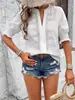 Camiseta de Manga Media con Escote en V, Mangas Abullonadas, Hueca, con Pompones y Encaje, Top para Mujer, Comercio Exterior Transfronterizo de Amazon Europeo y Americano, Primavera/Verano 2026