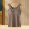 Chaleco térmico todo en uno para mujer de otoño e invierno con almohadillas en el pecho incorporadas, corte ajustado, adecuado para usar como capa exterior o como capa interior, y puede usarse como capa base o como top