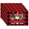 Temu Transfronteiriço Novo Jogo Americano de Natal Decoração de Mesa Linho Árvore de Natal Impermeável Isolante Simples
