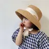 Sombrero de Paja de Ala Ancha para Niñas de Verano con Protección Solar, Sombrero de Sol Versátil para Bebés, Sombrero de Playa Estilo Coreano para Niñas, Sombrero de Pescador