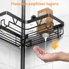 Estante de Almacenamiento Multicapa para Baño sin Taladro Transfronterizo, Organizador Extensible de Piso a Techo, Estante de Esquina para Ducha