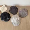 Boina retro a rayas de estilo japonés para niños y niñas, boina elegante para primavera y otoño, sombrero de pintor artístico
