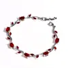 Pulseras de Tulipan Más Vendidas Transfronterizas, Pulseras de Diamantes y Piedras Preciosas Multicolor, Pulseras de Flores, Joyería de Lujo Ligero Fabricantes Venta al por Mayor