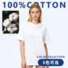 Camiseta Masculina de Manga Curta Algodão Puro Ombro Caído Tamanho Grande Padrão Transfronteiriço Tamanho EUA Fio Duplo Penteado Algodão 300g Versão Europeia e Americana