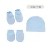 Comercio Exterior Otoño e Invierno Conjunto de Gorro y Guantes Anti-Rayaduras para Bebé Recién Nacido Gorro de Punto de Color Sólido Gorro para Bebé Suministros para Bebé