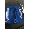Pantalones Cortos Azules Klein de Alta Gama con Patrón de Escamas de Dragón para Hombre, de Verano, Rayados Finos con un Diseño Elegante, Pantalones Cortos Deportivos de Cinco Puntos