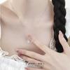 Nuevo Collar Guirnalda de Plata Esterlina S925 Estilo Elegante de Hada para Mujer Cadena Clavícula Colorida Rosa Creciente Versátil y a la Moda