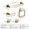 Juego de toallero de acero inoxidable para baño, portarrollos de papel higiénico, toallero de baño, juego de accesorios para baño, gancho para toalla