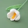Día de la Diosa Día de la Madre Día del Maestro Flor de Lana Tejida a Crochet Flor de Tulipán Floreciente Rama de Flor Regalo Cálido y Conmovedor Flor Terminada