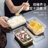 Caja de Almuerzo Desechable Caja Engrosada para Llevar Caja de Almuerzo Rectangular Comercial para el Hogar Caja para Comida Rápida que Conserva la Frescura con Tapa Cuadrada