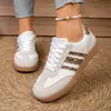 Zapatillas de Entrenamiento Deportivas Casuales de Moda Extranjera 2025 para Mujer, de Suela Plana, Talla Grande, Blancas, para Primavera y Otoño