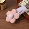 Novo Grampo de Cabelo Flor de Pelúcia Outono e Inverno Feminino Pelo Sintético de Coelho Grande Presilha de Uma Palavra Doces Acessórios de Cabelo Adorno de Cabeça Presilha Bb