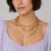 Joyería transfronteriza europea y americana retro geométrica nivel collar creativo femenino punk multicapa mezcla collar de cadena al por mayor
