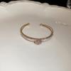Pulseira Aberta Geométrica da Moda com Diamante de Cristal Artificial Popular Coreana Personalizada Tendência Estilo Lady Joia de Mão para Mulheres