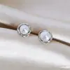 Pendientes de Perlas de Agua Dulce Naturales de Zhuji, Forma de Corazón, Gama Alta, Pendientes de Perlas Simples y Elegantes, Nuevo al por Mayor