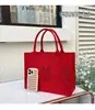 Bolsa de fieltro con logo impreso, bolsa de regalo para llevar en la mano, bolsa tote promocional corporativa, bolsa roja de fortuna y longevidad para recuerdo de boda