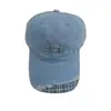 Gorra de béisbol a cuadros estilo coreano con borde deshilachado bordada con letras en inglés, moderna y versátil, diseño unisex de moda para primavera y verano