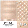 Redanco5D Repujado Popular Patrón DIY Pegatinas para Uñas Hot Silver Estrella de Cinco Puntas Estéreo Pegatinas para Uñas Dr-1497