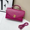 Bolso de Mano de Lujo Accesible de Alta Gama Bolso Tejido a Mano de Cuero Genuino 2025 Nuevo Bolso Satchel de Moda Bolso de Noche Bolso Cuadrado Pequeño de Piel de Vaca