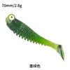 Isca Artificial Macia 5cm1.2g, Isca de Pesca Luminosa, Peixe Pequeno Simulado com Cauda em T, Isca Artificial Biônica, Equipamento de Pesca com Isca Artificial Macia