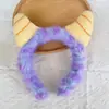 Diadema de felpa antideslizante para mujer, diadema para el pelo, accesorios para el pelo, máscara facial de dibujos animados linda nueva