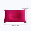 Almohada de viaje inflable PVC flocado cuadrada almohada inflable portátil almohada flocado almohada inflable para cuello almohada inflable para cintura