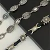 Cinturón de cadena de metal plateado de alta gama estilo étnico bohemio vintage para faldas, accesorio de cadena para la cintura de cuero para mujer