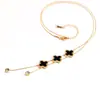 Colar com Pingente Longo de Franjas em Aço Inoxidável Venda Quente Transfronteiriça Corrente de Clavícula Dupla Camada Ouro 18K Luxo Acessível Joias de Alta Qualidade