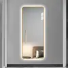 Espelho de Corpo Inteiro de Luxo com Luzes LED Inteligentes para Decoração de Sala de Estar e Entrada, Espelho Iluminado de Alta Definição com Moldura