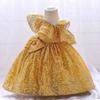 Amazon Estación Independiente Vestido de Espectáculo Nuevo para Niños Vestido de Lentejuelas de Hombro Inclinado para Niña Vestido de Princesa