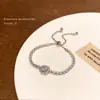 Pulsera de Cubo de Azúcar Versátil de Lujo Ligero con Circonita Micro-Pavimentada para Mujer, Joyería de Mano de Perla de Temperatura Simple y de Nicho, Venta al por Mayor