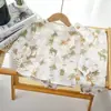 Conjunto de Primavera y Verano para Niños Gasa Plisada Ropa de Casa Nueva Pijamas Conjunto de Ropa Exterior para Bebé 1-3 Años Estilo Princesa