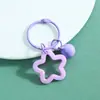 Llavero Colgante Estrella de Cinco Puntas de Colores Anillo de Tarjeta de Aleación DIY Hecho a Mano Abalorios Perler Hebilla Colgante Material de Adorno Venta al por Mayor