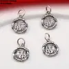 Plata de Ley Colgante Flor Pequeña Crisantemo Lazo Borla Accesorios Retro Plata Antigua Lisa Materiales DIY Hechos a Mano