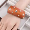 Pulsera de Madera con Estrella Vintage Americana para Mujer, Pulsera Ancha Sexy Exagerada, Pulsera Estilo Bohemio de Primavera y Verano