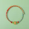 Pulsera Tejida de Cuerda Colorida Hecha a Mano Estilo Chino, Producto Terminado con Hilos de Colores, Pulsera de Pez Koi Unisex, Ajustable, Venta al por Mayor desde el Fabricante
