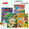 LOMI/Carpeta Creativa de Dibujos Animados en Forma de L Estándar Completa PP Simple Dos Páginas a4 Sobre Factura Papel de Examen Clasificación Almacenamiento de Archivos