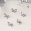 Joyería para Uñas Lz Nuevo Moño Plateado Brillante Circonita Diamante Colgante de Gota de Agua con Perla Borla Larga Joyería Diamante