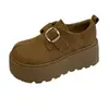 Sandalias versátiles de suela gruesa con hebilla 2026 para mujer, zapatos de corte bajo con suela blanda, nuevo estilo retro, que aumentan la altura para personas menudas