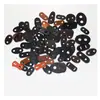 Accesorios de Ropa DIY Hebilla Ovalada de PU de Nariz de Cerdo Hebilla Doble de Nariz de Cerdo con Borde Aceitado Botón de Cuero de Nariz de Cerdo Prensado en Caliente Fabricación