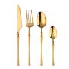 Colher de Sopa Dourada Brilhante de Cintura Fina Colher de Sopa Colher de Chá Conjunto de Talheres de Aço Inoxidável 304 para Bife e Garfo Utensílios de Mesa Ocidentais para Casa