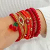 Pulseras Transfronterizas Europeas y Americanas, Pulsera Bohemia de Ojo de Diablo con Sentido del Diseño, Juego de Pulseras Exageradas con Incrustaciones de Diamantes y Esmalte al Fuego