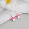 Pendientes Metálicos de Aguja Plateada con Forma de Corazón y Estrella de Ocho Puntas, Pendientes Europeos y Americanos de Nicho con Forma de Estrella, Pendientes de Chica Popular Estilo Dulce y Fresco al por Mayor