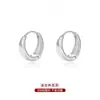 Pendientes de Aro Lisos Geométricos con Pasador de Plata de Ley 999 para Mujer, Pendientes de Botón Estilo Frío, Ear Cuff Elegante, Nuevos Pendientes de Aro Más Vendidos 2026